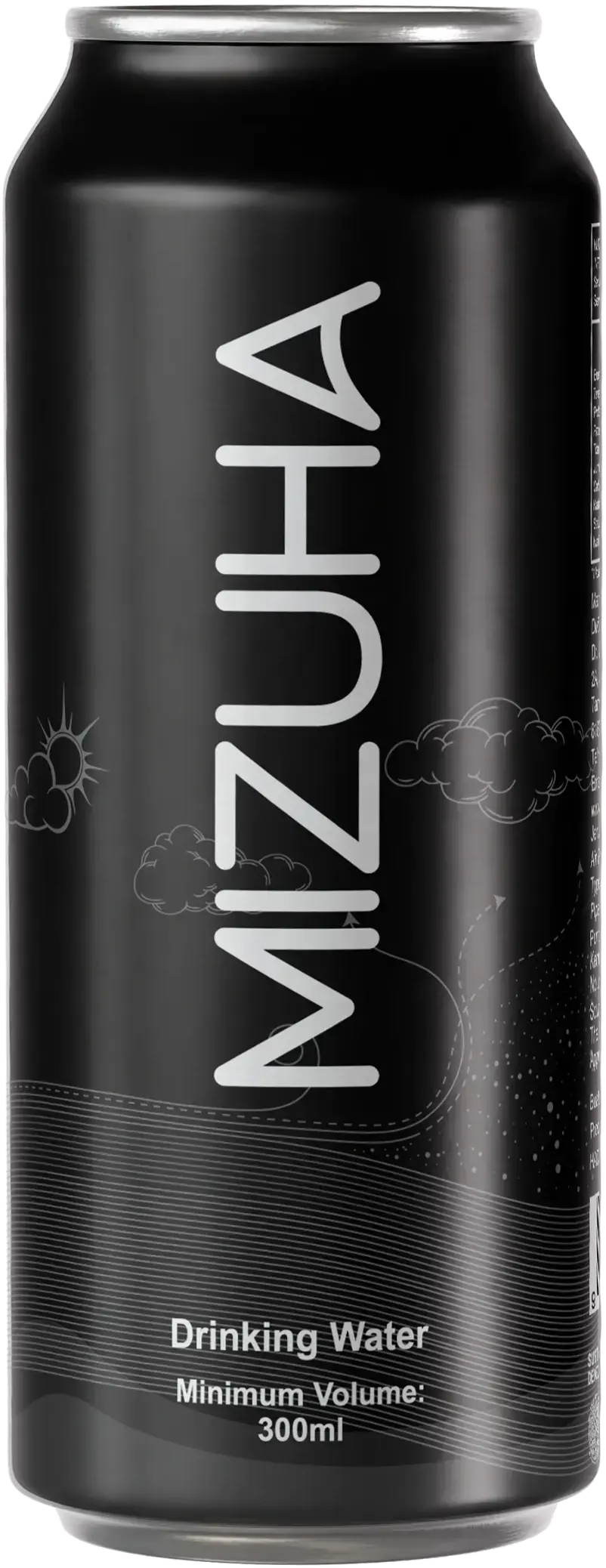 Mizuha Matte Black Sparkling Can
